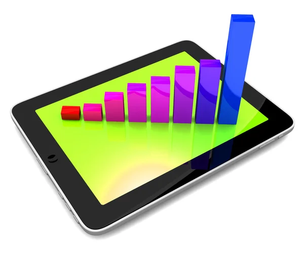 Gráfico de color subiendo en la tableta — Foto de Stock