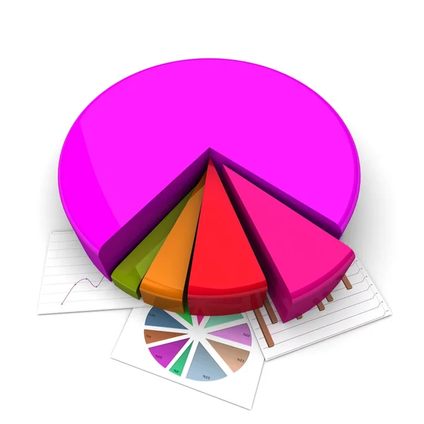 Gráficos de negocios 3d, diagramas. plan de negocio para el año — Foto de Stock