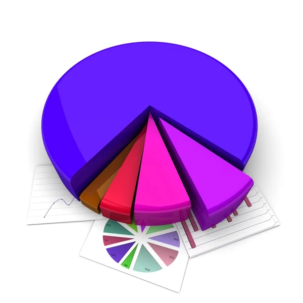 3D affärsdiagram, diagram. verksamhetsplanen för året — Stockfoto
