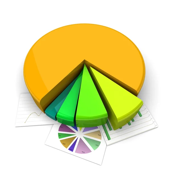 Gráficos de negocios 3d, diagramas. plan de negocio para el año — Foto de Stock