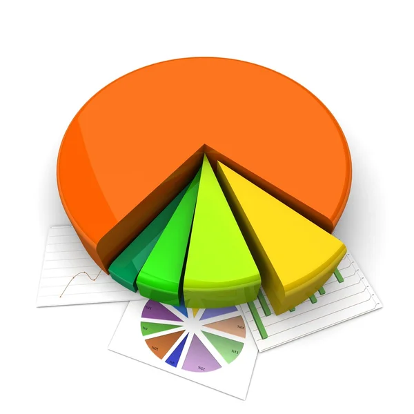 3D affärsdiagram, diagram. verksamhetsplanen för året — Stockfoto