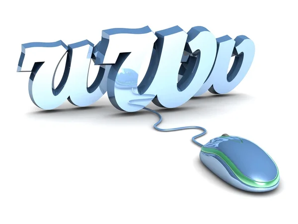 Mouse de computador e texto 'www' — Fotografia de Stock