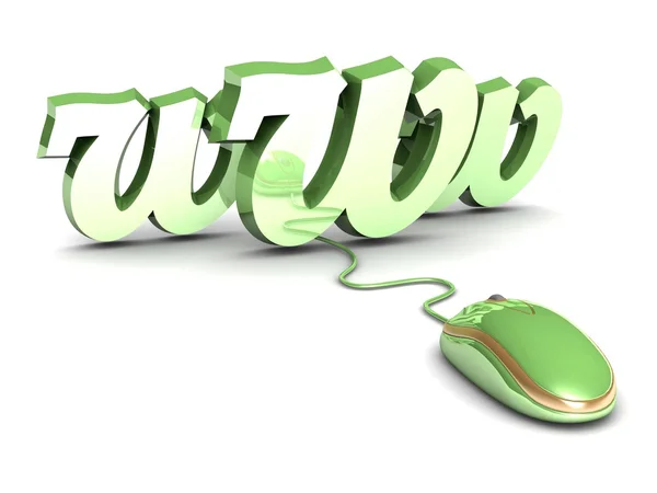 电脑鼠标和文字"www" — 图库照片