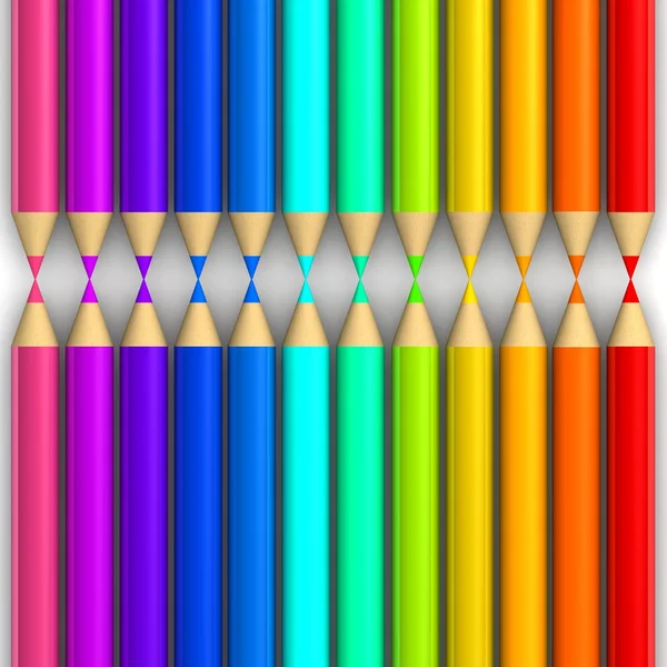 Lápices multicolores aislados sobre fondo blanco. —  Fotos de Stock