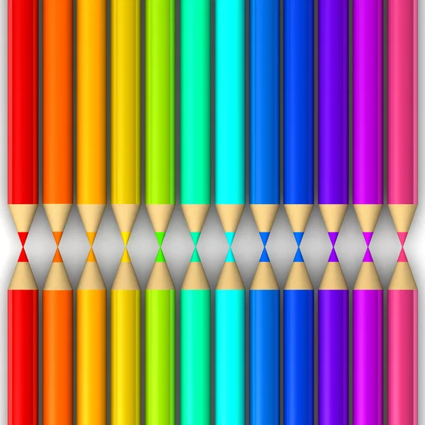 Lápices multicolores aislados sobre fondo blanco. —  Fotos de Stock