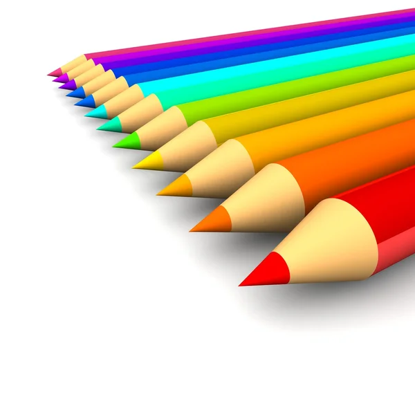 Multi colored pencils isolated on white background. — Stock Photo, Image