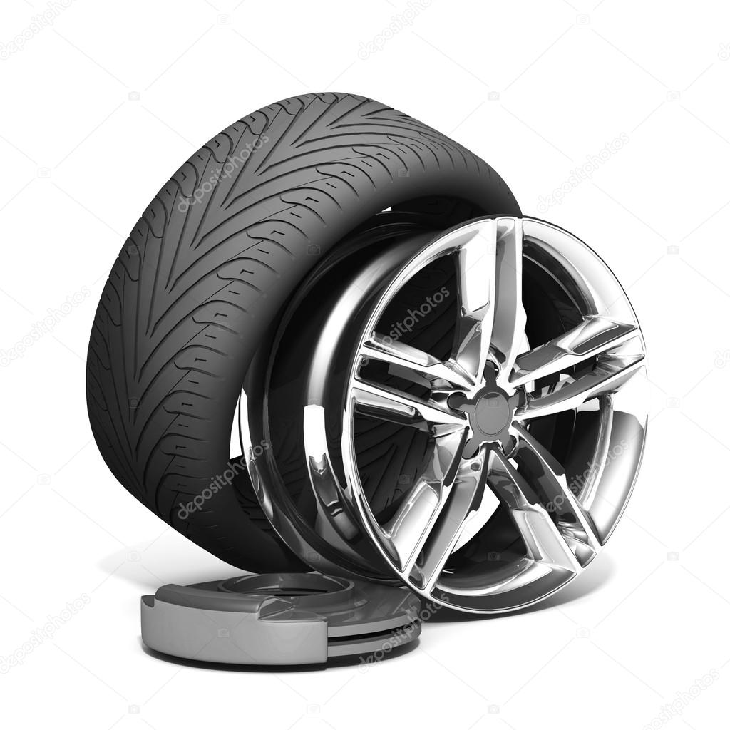 Wheels, Rims , brake pads and discs. — Stock Photo © Best3d 51231749