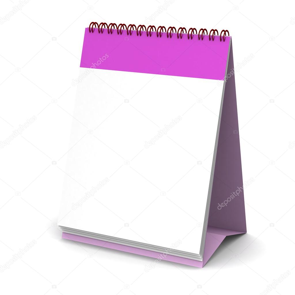 Desk Blank Calendar. 3D illustration