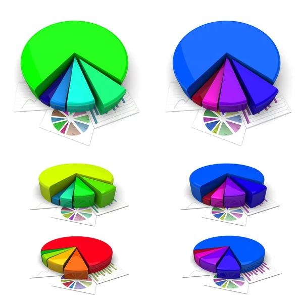 Gráficos de negocios 3d, diagramas. plan de negocio para el año — Foto de Stock