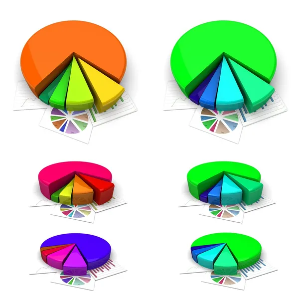 Gráficos de negocios 3d, diagramas. plan de negocio para el año — Foto de Stock