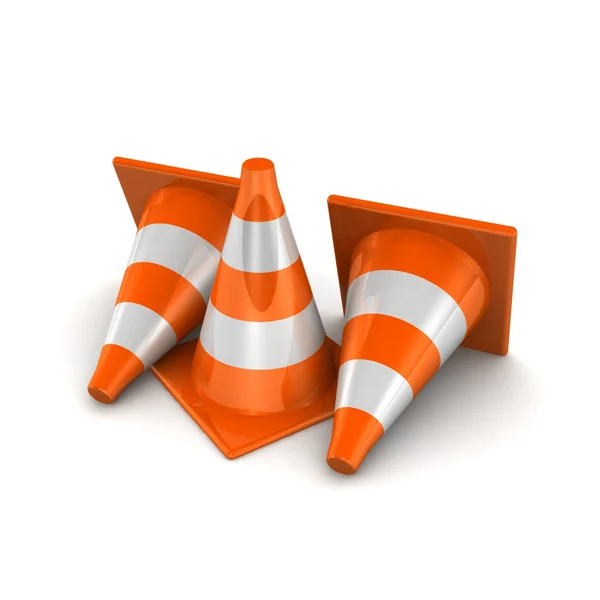 3d traffic cones — Stock Photo, Image