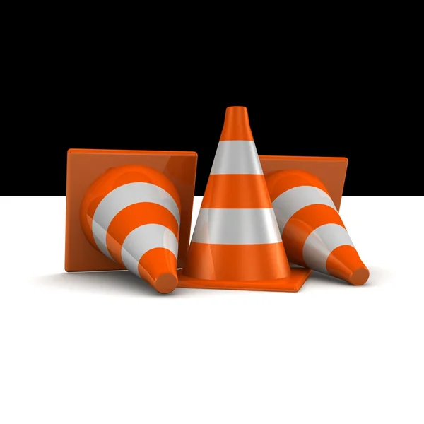 3d traffic cones — Stock Photo, Image