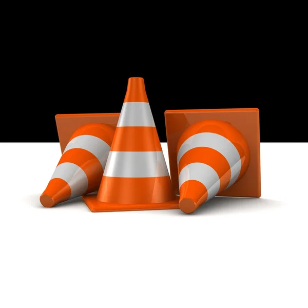 3d traffic cones — Stock Photo, Image