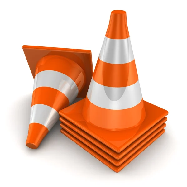 3d traffic cones — Stock Photo, Image