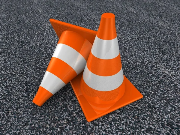 3d traffic cones — Stock Photo, Image