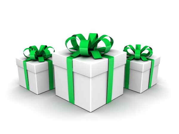 Gift boxes on white