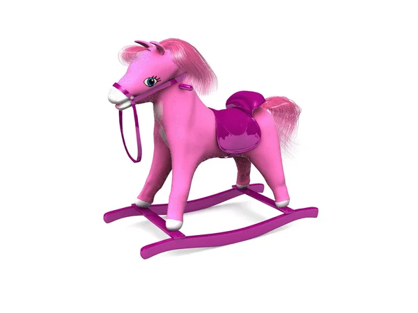 Cavalo de balanço rosa — Fotografia de Stock