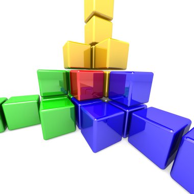3d renkli küpler