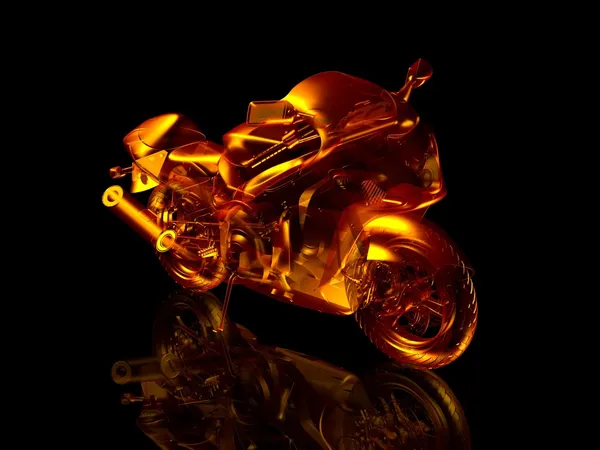 Fuego de motocicleta. motocicleta modelo 3d —  Fotos de Stock