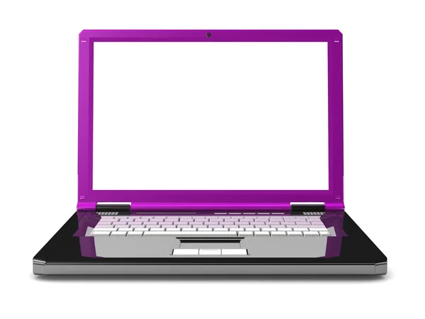 3D-laptop. laptop met een leeg scherm — Stockfoto