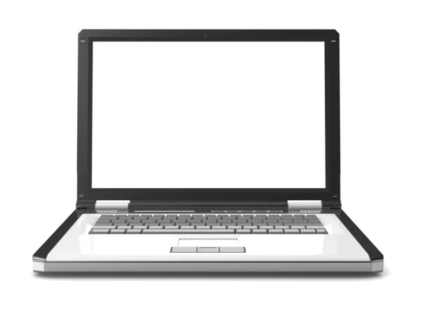 3 d ノート パソコン。ノートに空白の画面 — ストック写真