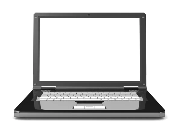 3D laptop. boş bir ekran ile defter — Stok fotoğraf