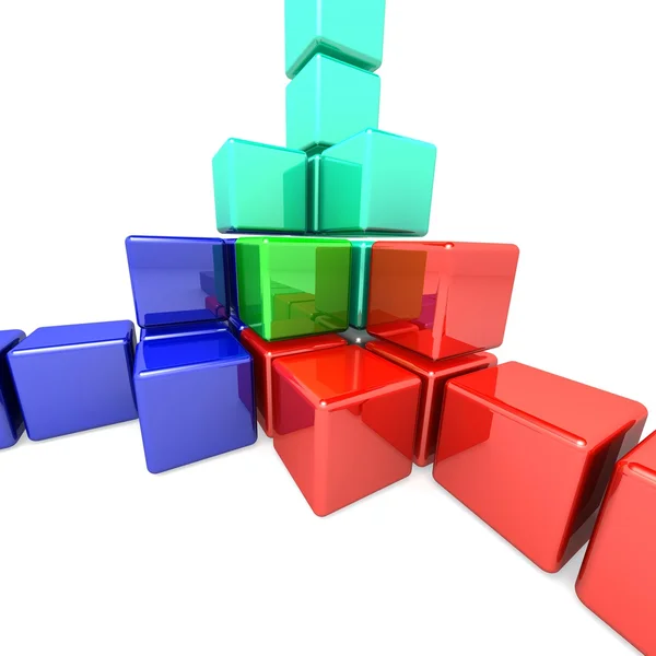 Kleurrijke 3D-kubussen — Stockfoto