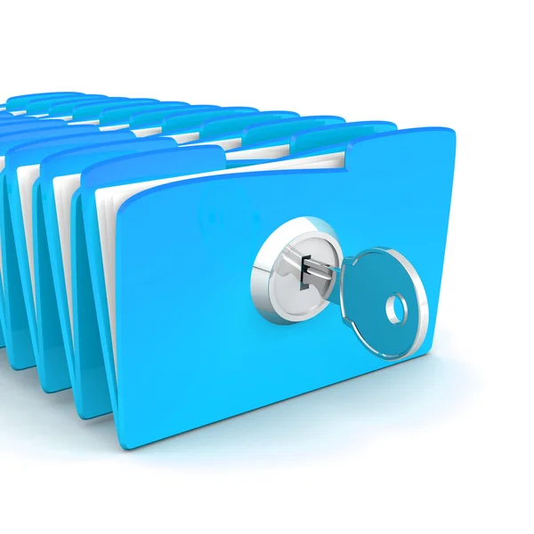 Computer folder and lock — Stock Photo, Image