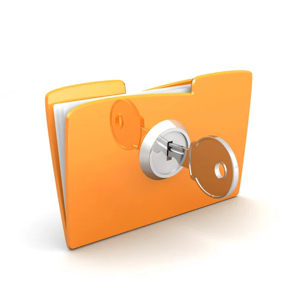 Computer folder and lock — Stock Photo, Image