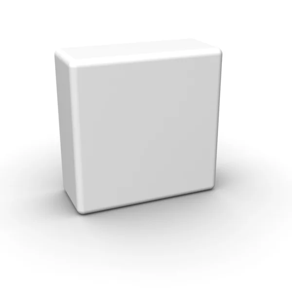 Caja en blanco sobre blanco — Foto de Stock