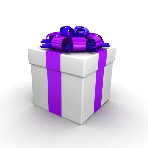 Doos van de gift, met lint zoals een cadeautje. — Stockfoto