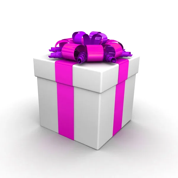 Gift box, with ribbon like a present. — Stock Photo, Image