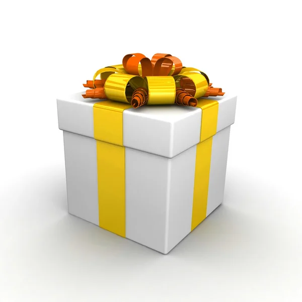 Doos van de gift, met lint zoals een cadeautje. — Stockfoto