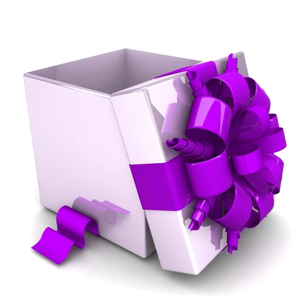 Otevřené dárkové krabičce s mašlí jako dárek — Stock fotografie
