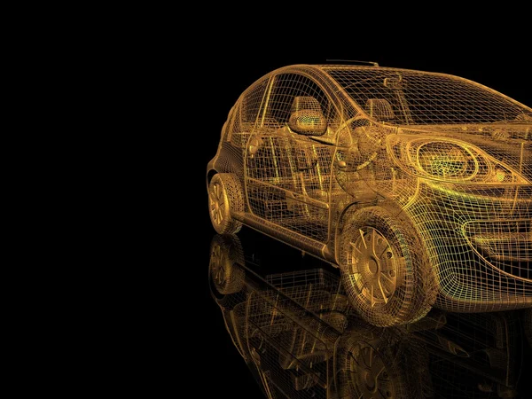 3d modello di auto su uno sfondo nero — Foto Stock