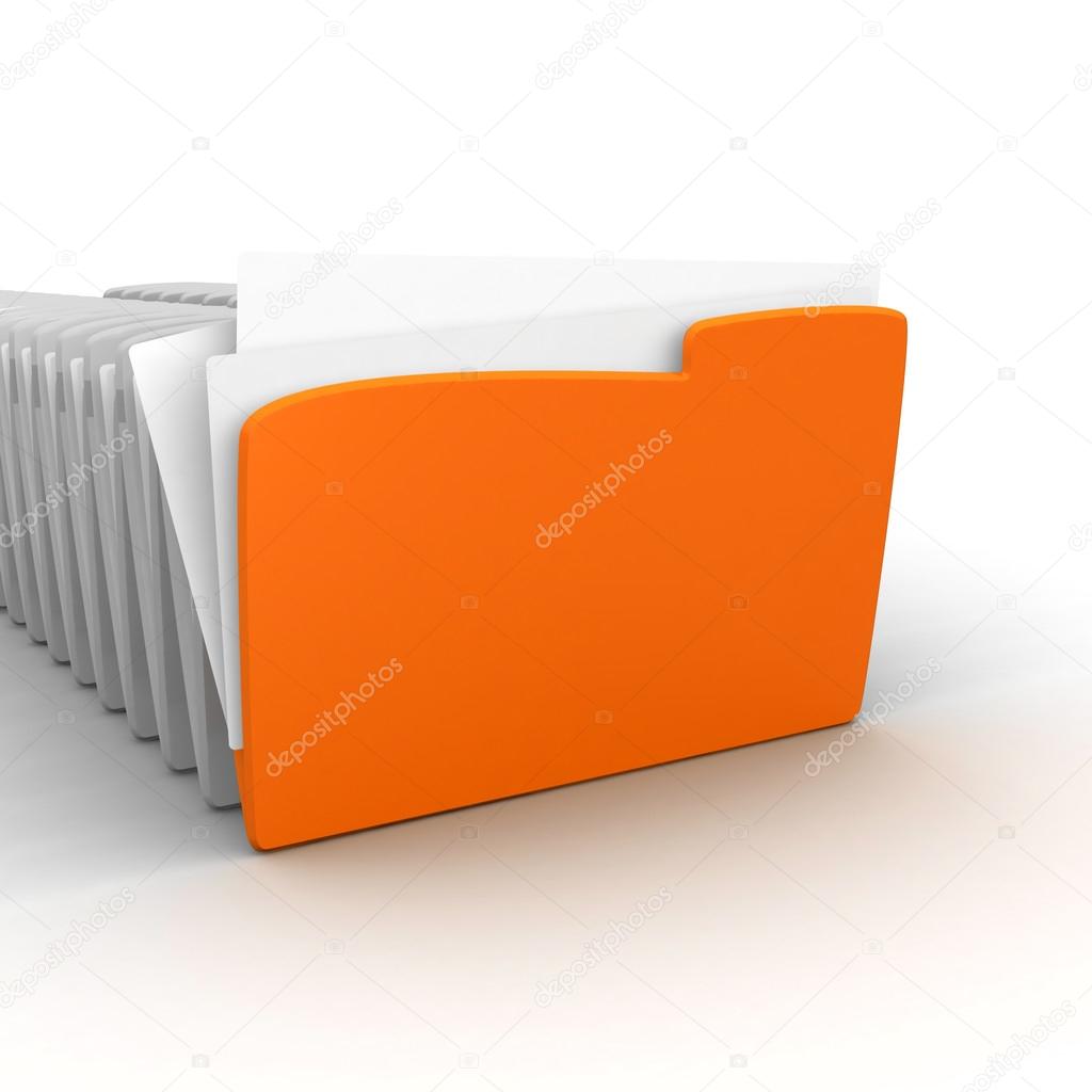 Folders on white