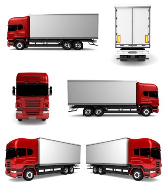 Kargo kamyonu. Teslimat araba izole