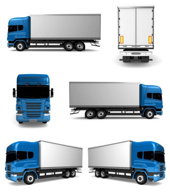 Kargo kamyonu. Teslimat araba izole