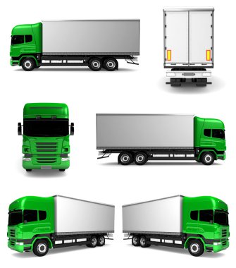 Kargo kamyonu. Teslimat araba izole