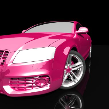 Araba pembe renk koyu arka plan üzerinde