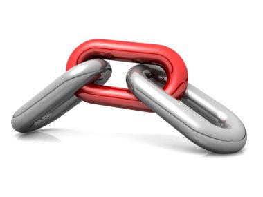 bir tek zincir bağlantı soyut 3d çizimi