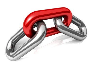 bir tek zincir bağlantı soyut 3d çizimi