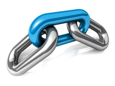 bir tek zincir bağlantı soyut 3d çizimi