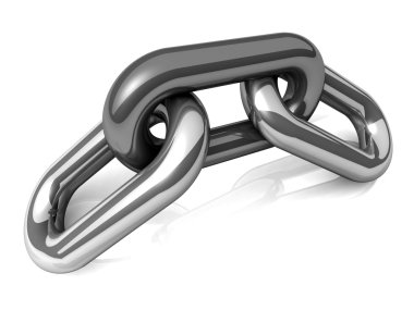 bir tek zincir bağlantı soyut 3d çizimi