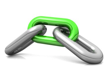 bir tek zincir bağlantı soyut 3d çizimi