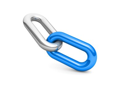 bir tek zincir bağlantı soyut 3d çizimi