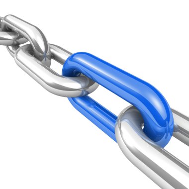 bir tek zincir bağlantı soyut 3d çizimi