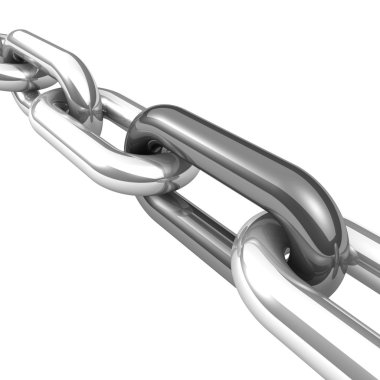 bir tek zincir bağlantı soyut 3d çizimi