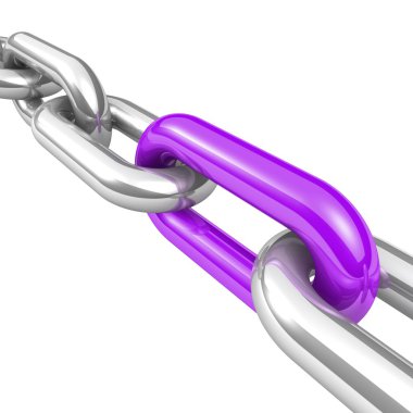 bir tek zincir bağlantı soyut 3d çizimi