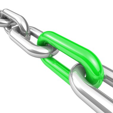 bir tek zincir bağlantı soyut 3d çizimi